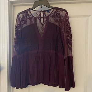 Maroon Lace Blouse